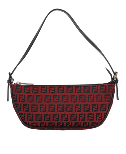 Zucchino Pochette Shoulder Bag, Canvas, Red, 24088BR133029, DB/E, 3*
